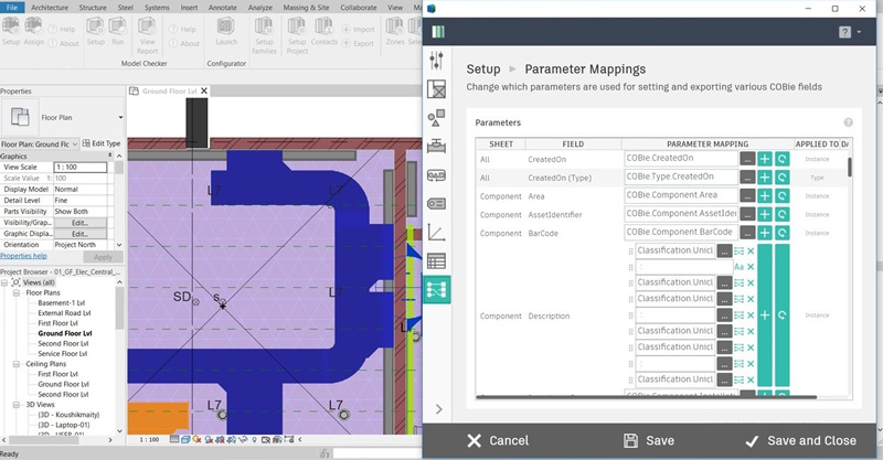 COBie extraction from BIM Models